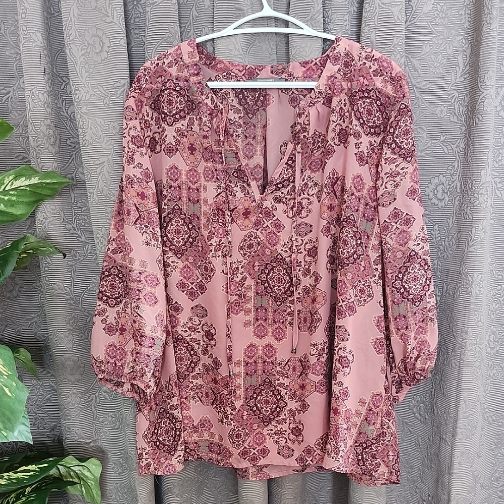 Denver Hayes Pink and Purple Patterned Blouse